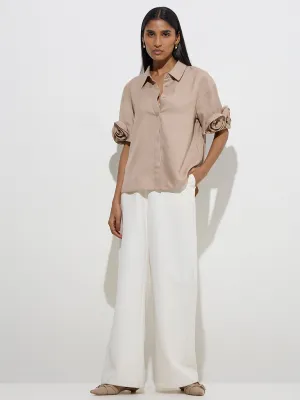 Wardrobe Beige Rosette Detailed Shirt