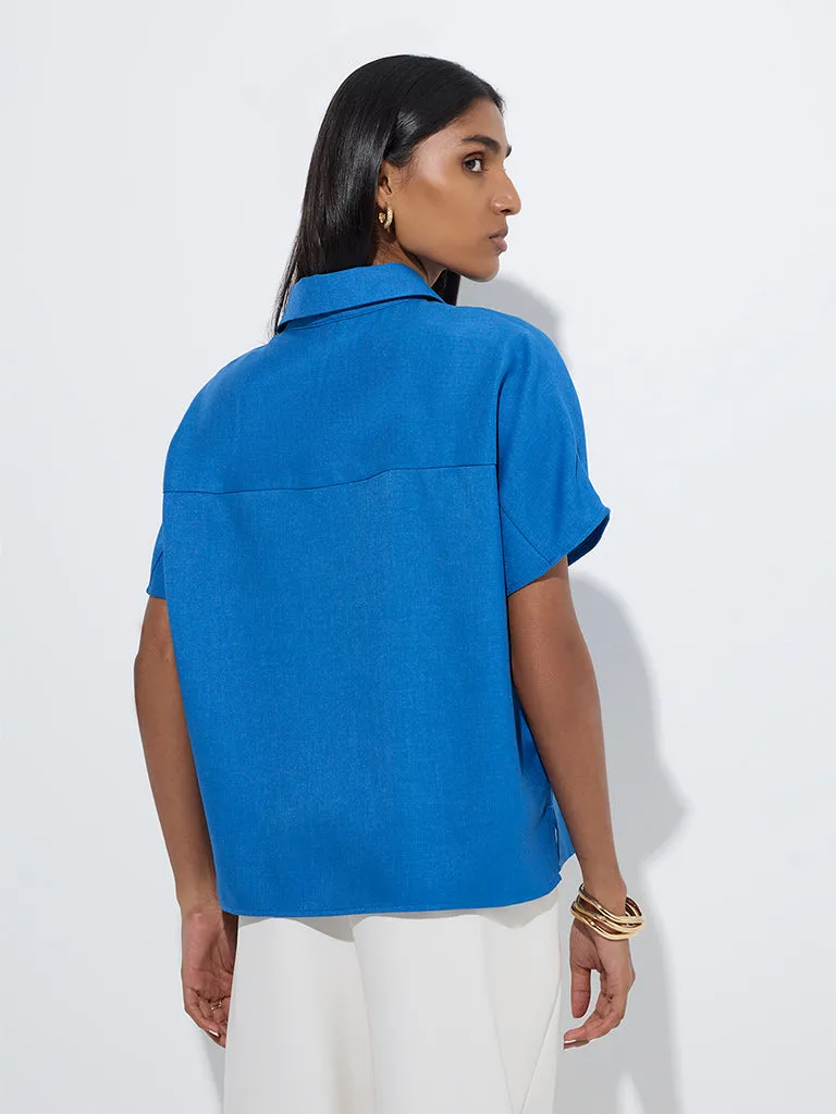 Wardrobe Indigo Solid Shirt