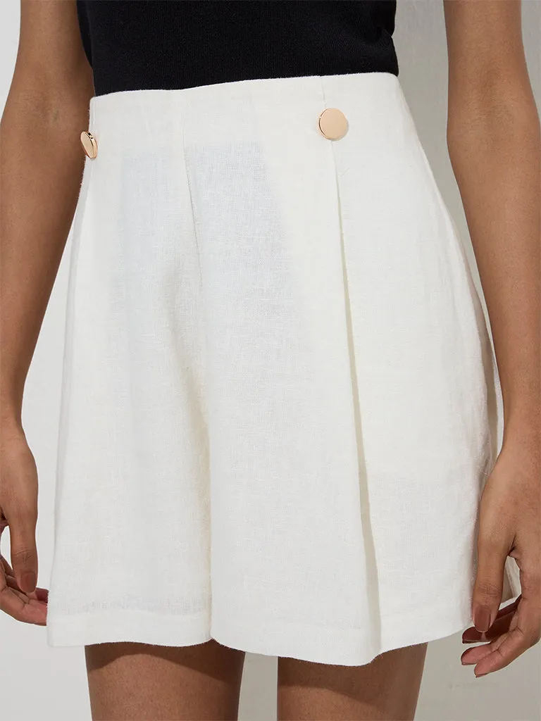 Wardrobe Ivory High-Rise Shorts