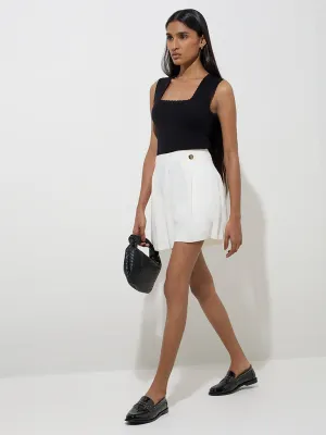 Wardrobe Ivory High-Rise Shorts