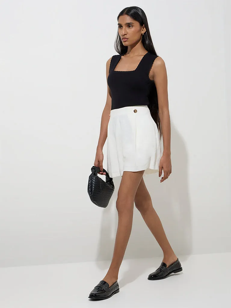 Wardrobe Ivory High-Rise Shorts