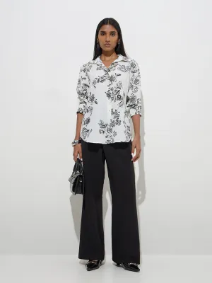 Wardrobe White Floral Design Shirt