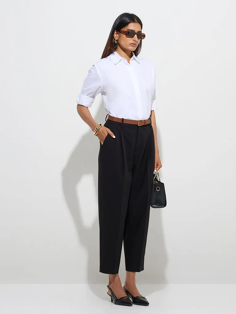 Wardrobe White Solid Shirt