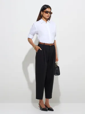 Wardrobe White Solid Shirt