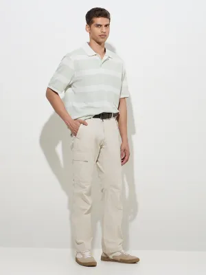WES Casuals Mint Relaxed-Fit Cotton-Blend Polo T-Shirt
