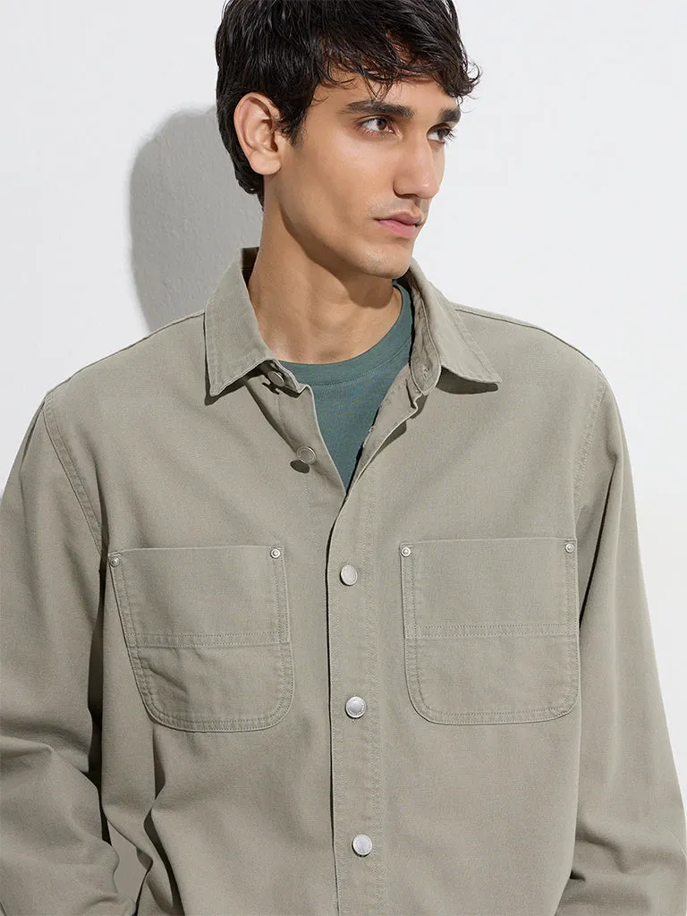 WES Casuals Sage Relaxed-Fit Cotton Jacket