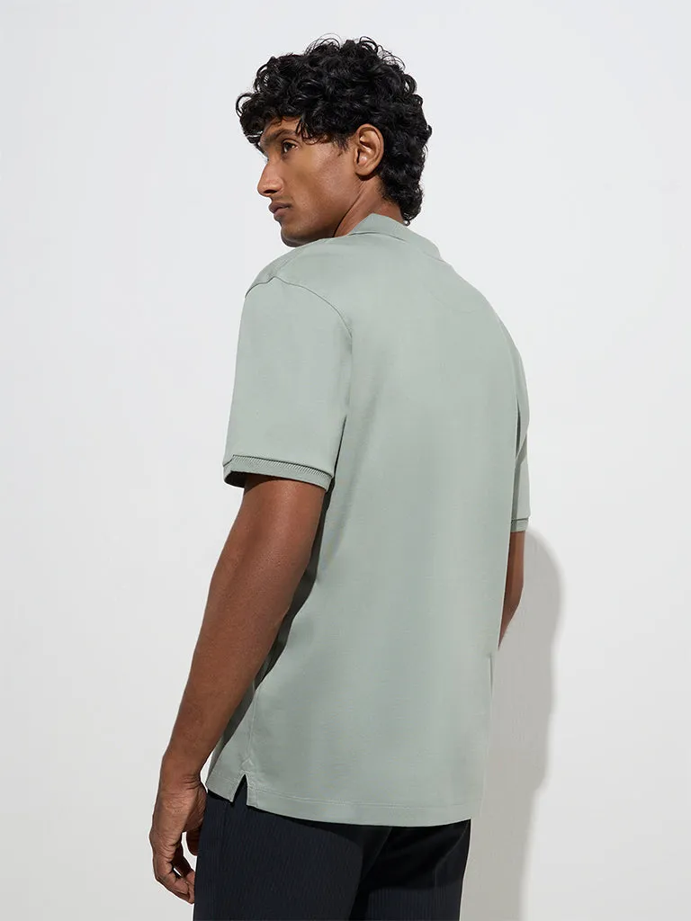 WES Formals Sage Slim-Fit Cotton Polo T-Shirt