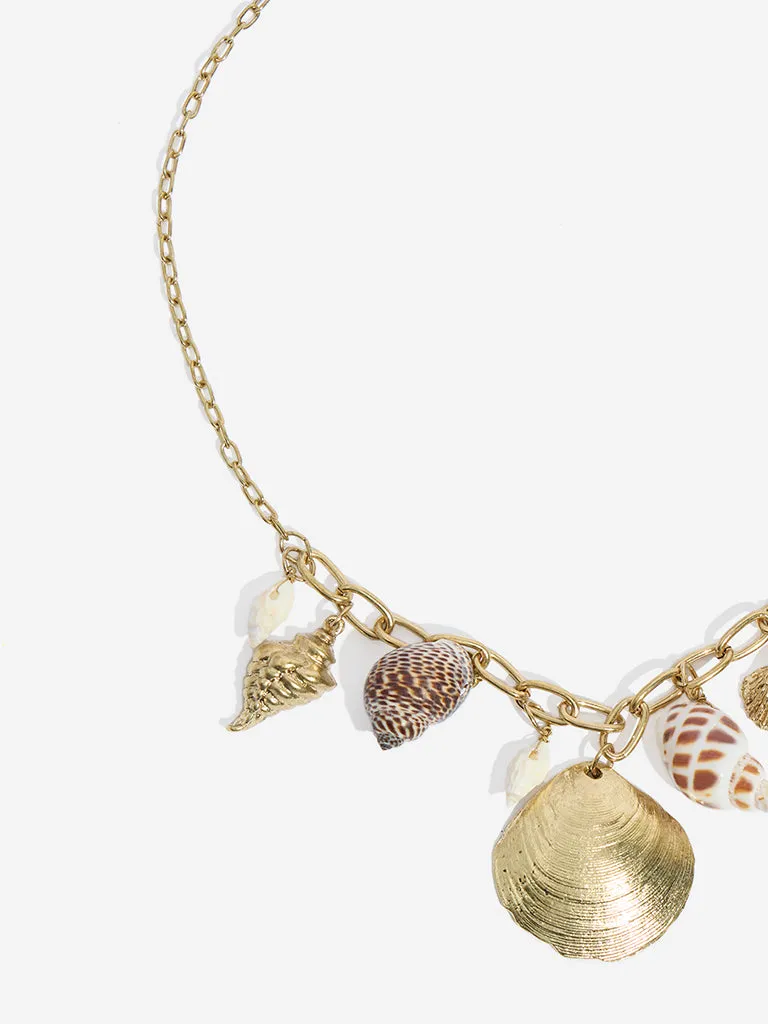Westside Accessories Gold Shell Charm Necklace