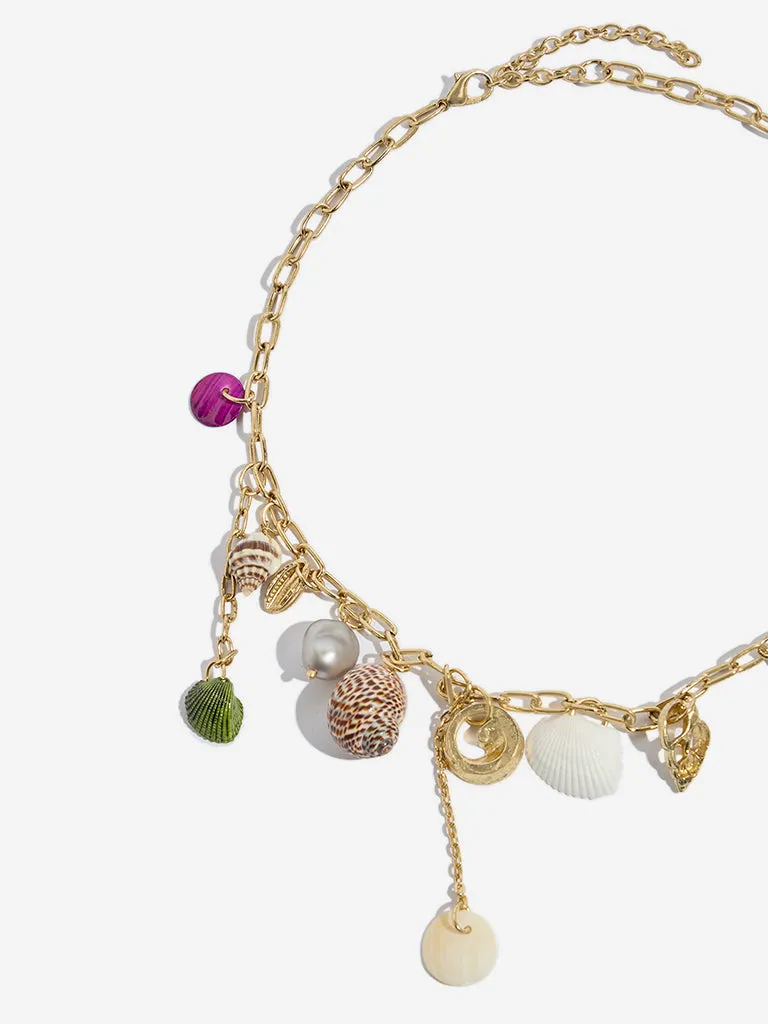 Westside Accessories Multicolour Shells Charm Necklace