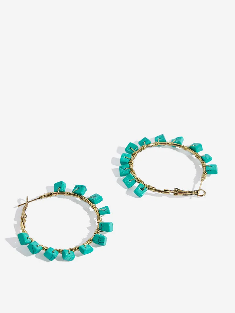 Westside Accessories Turquoise Hoop Earrings