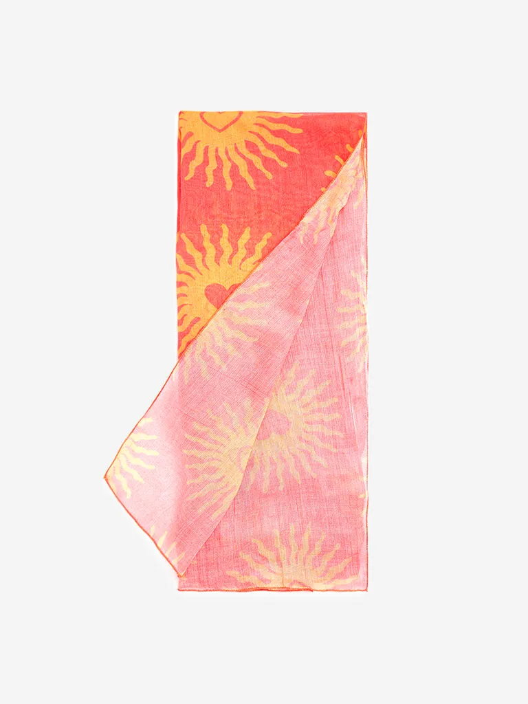 Westside Coral Sun Printed Scarf