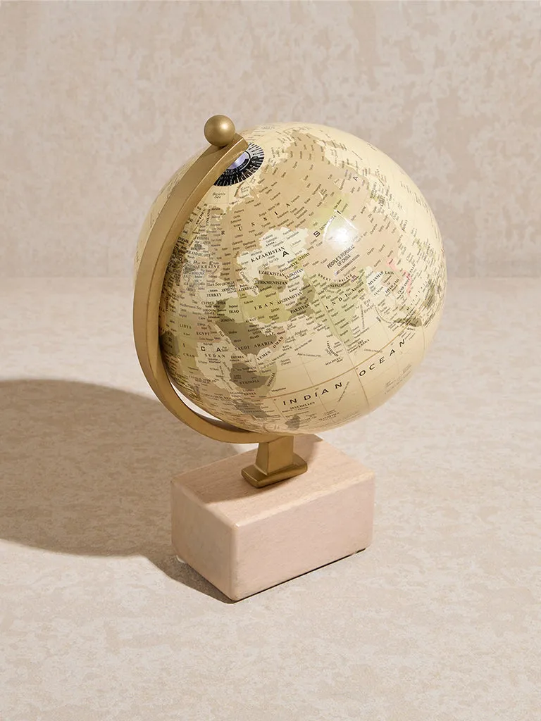 Westside Home Beige Wooden Globe