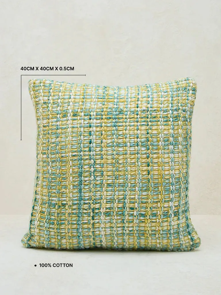 Westside Home Blue & Yellow Knit-Textured Cushion Cover