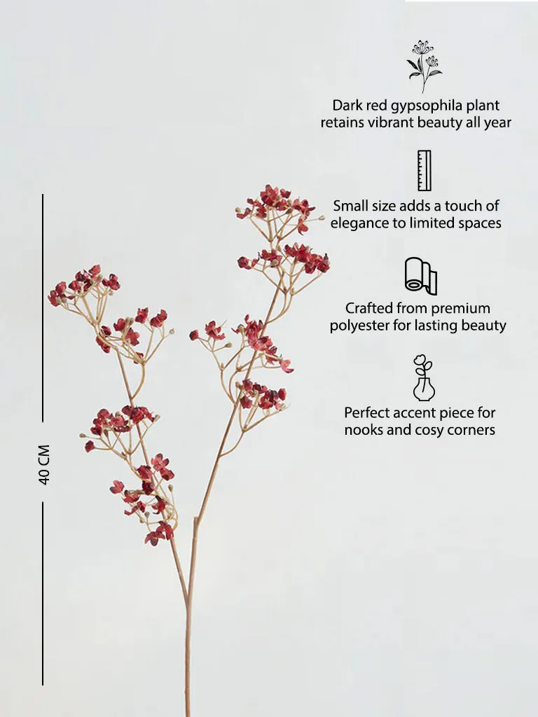Westside Home Dark Red Gypsophilia Artificial Plant