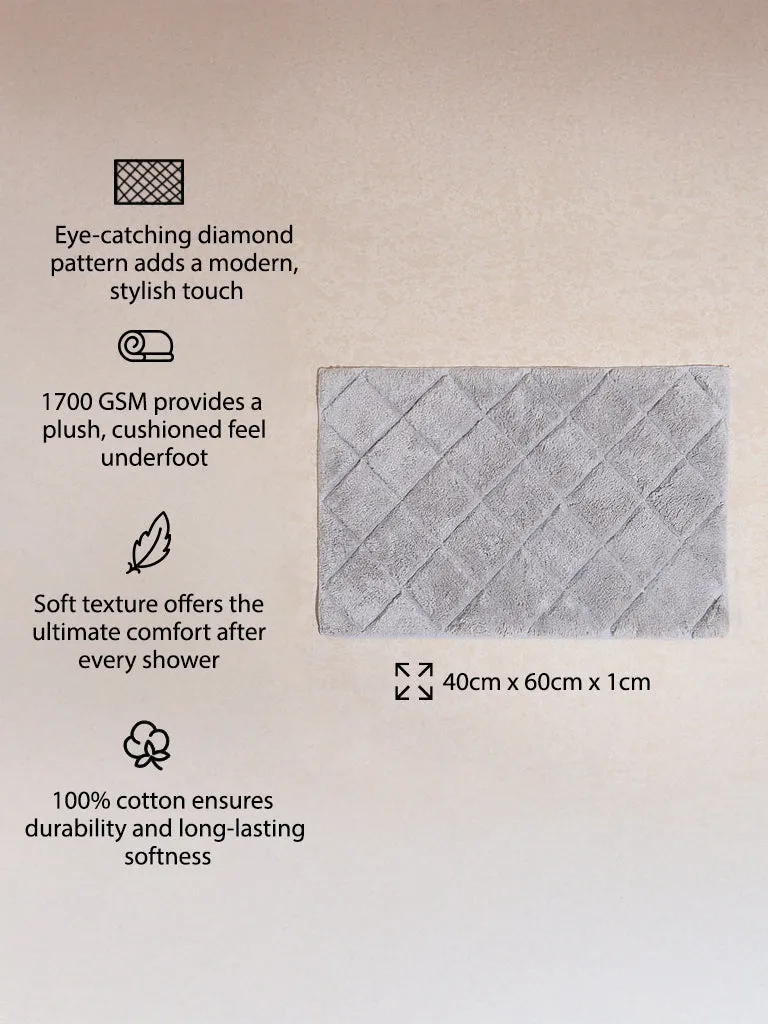 Westside Home Grey Diamond Design Bath Mat