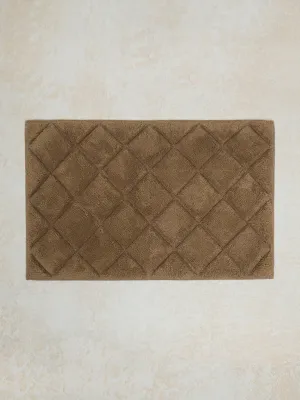 Westside Home Light Brown Diamond Design Non-Slip Bath Mat