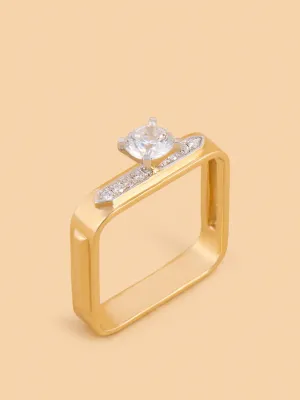 Westside X Pome Bold Square Lab Diamond Solitaire Ring