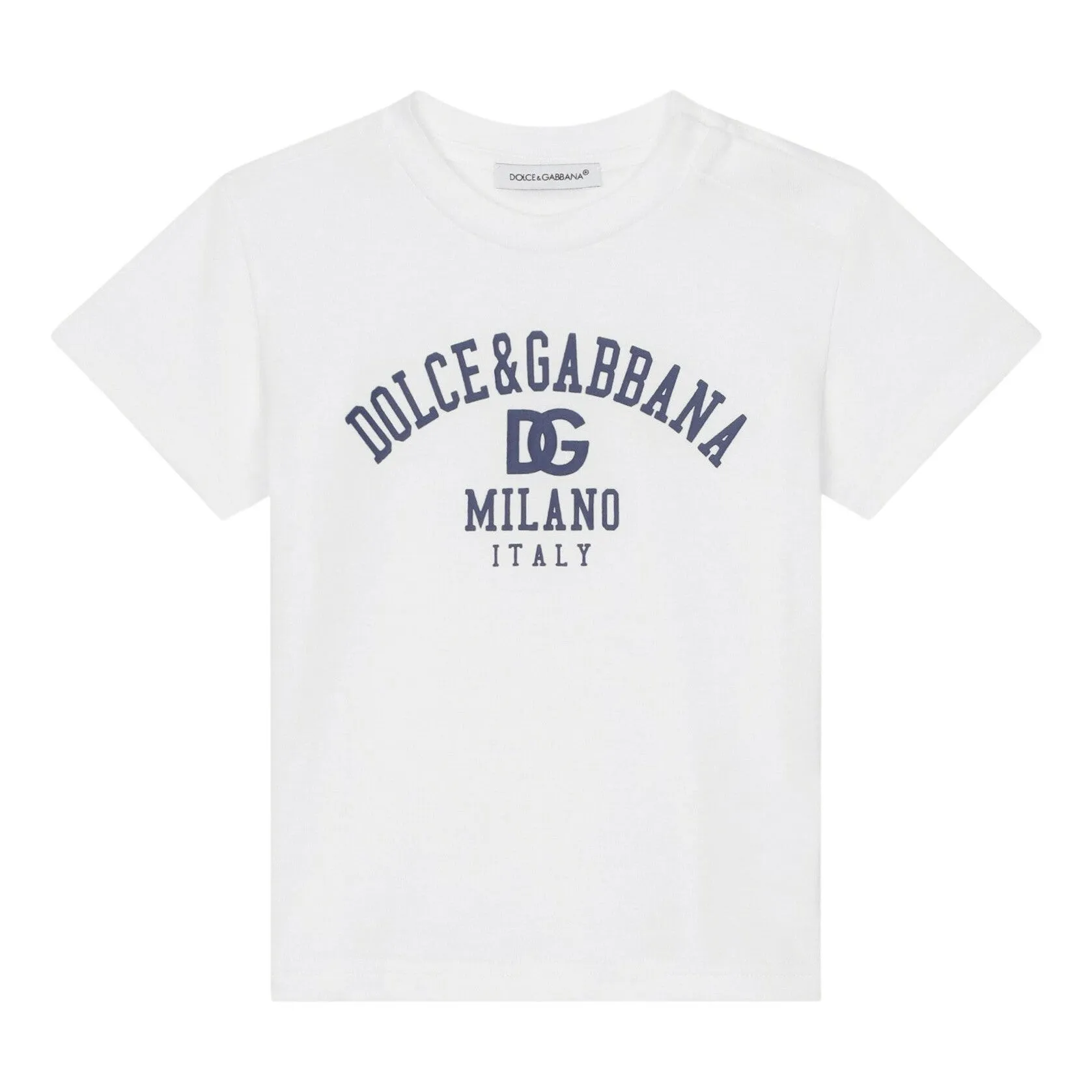 White Cotton Milano Logo Baby T-Shirt