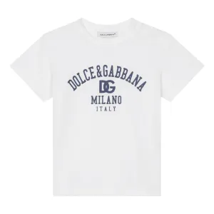 White Cotton Milano Logo Baby T-Shirt