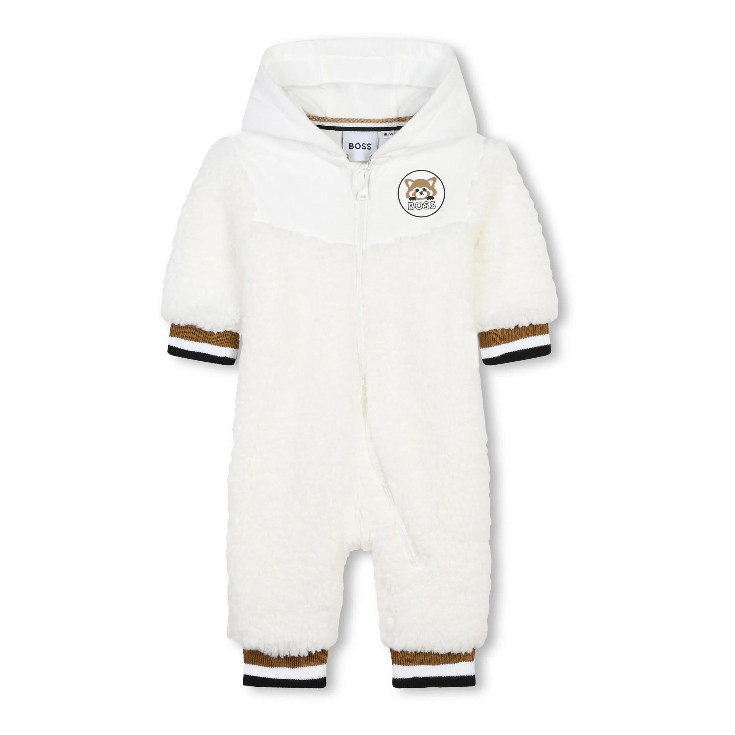White Hooded Logo Romper