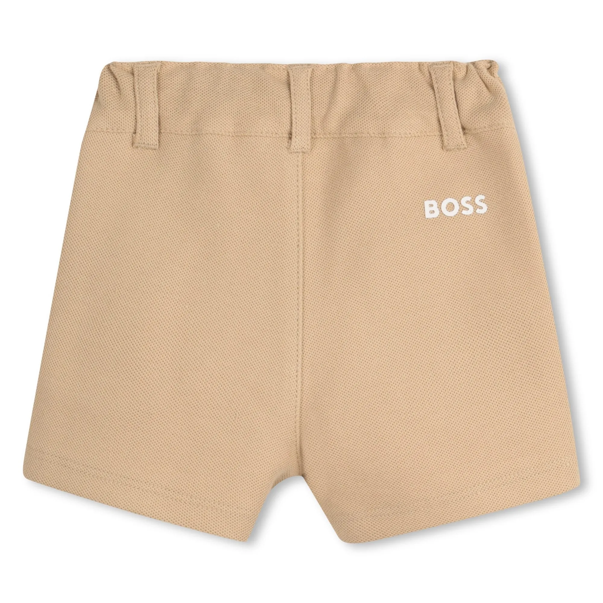 White Polo Beige Shorts Set