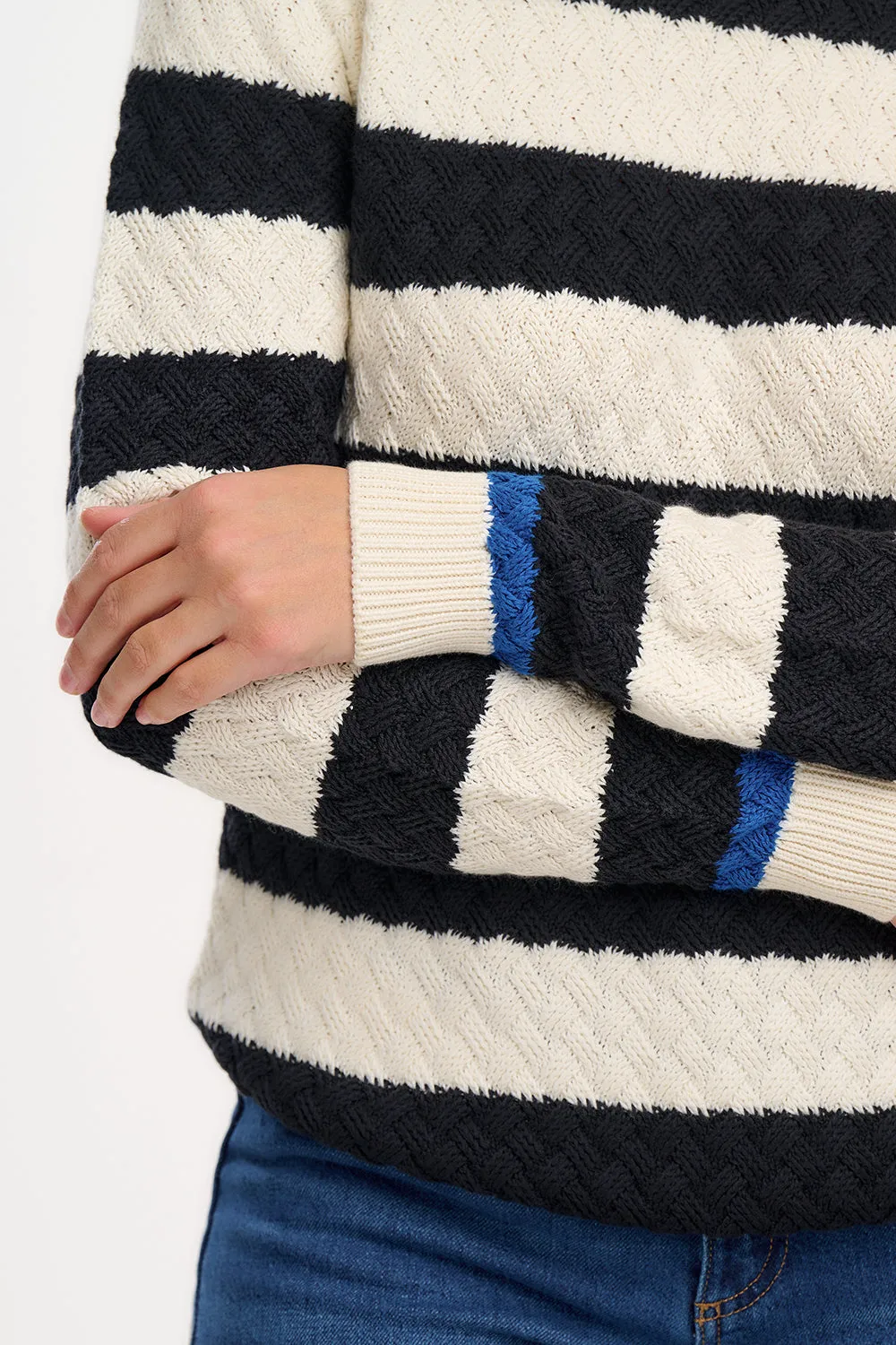 Wilhelmina Jumper - Monochrome. Classic Stripe