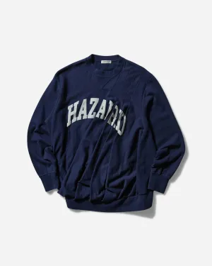 Women's Draped Crewneck Sweatshirt Navy