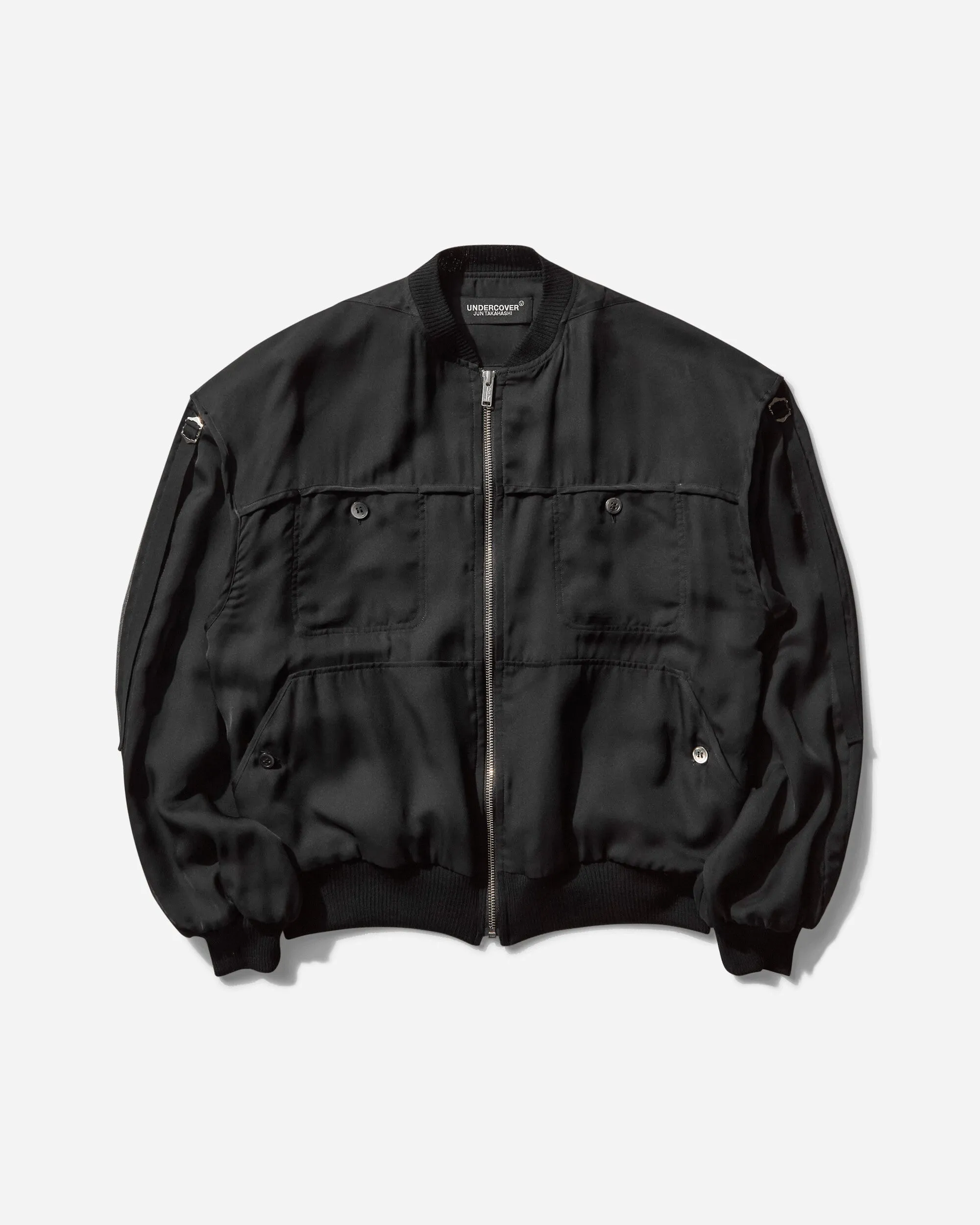 Women's Straps Bomber Jacket Black