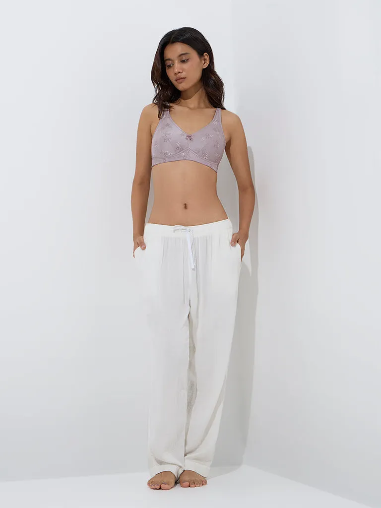 Wunderlove Mauve Floral Printed Bra