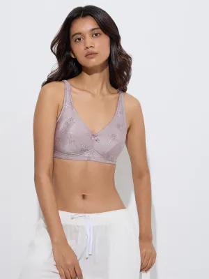 Wunderlove Mauve Floral Printed Bra
