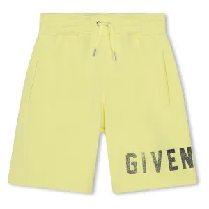 Yellow 4G Logo Print Shorts
